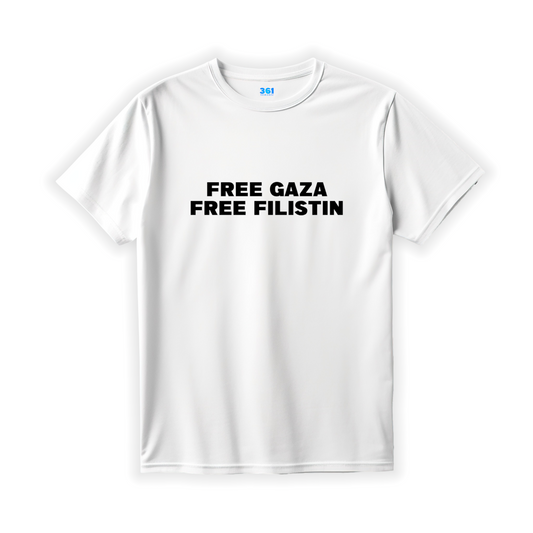 FREE GAZA FREE FILISTIN  – Heavy Cotton T-Shirt (Weiß)